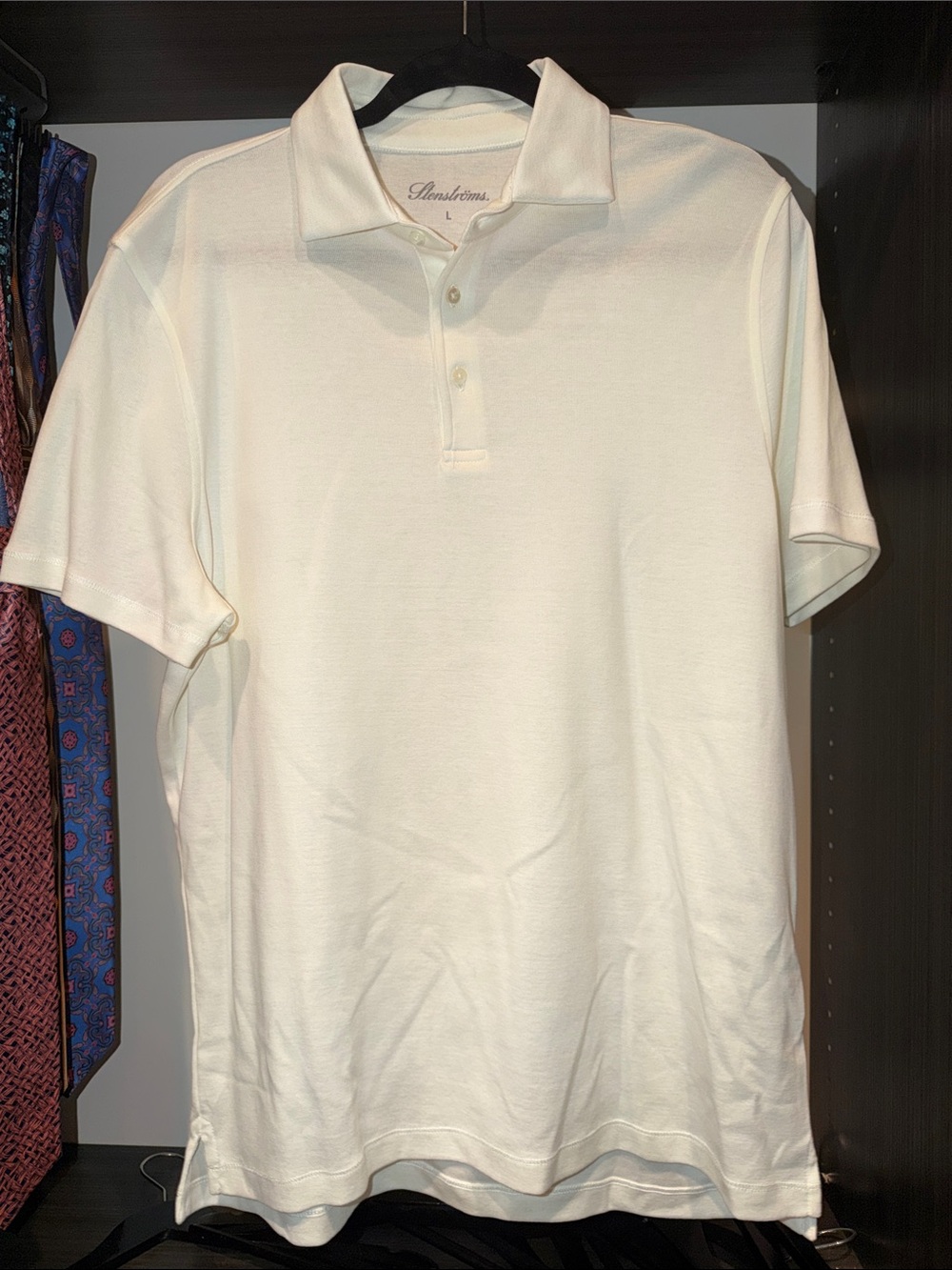 Stenströms Men's Short-Sleeve Polo Shirt in Cream